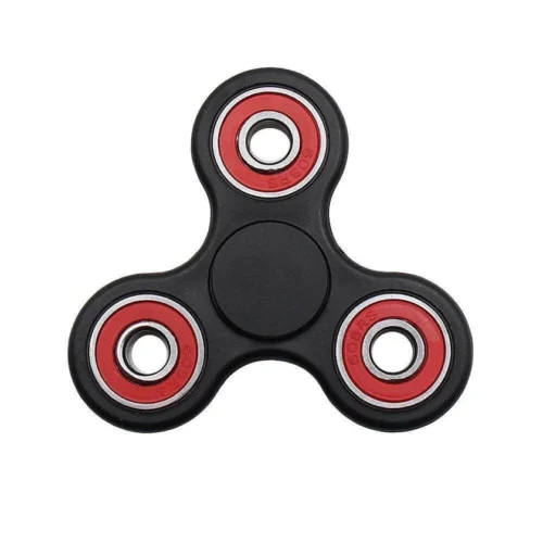 Fidget Hand Spinner - Center Ceramic Bearing, 3 Outer Red Bearing 42Q